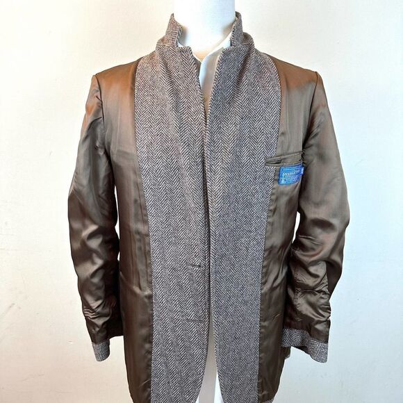 Pendleton Herringbone Brown Virgin Wool Blazer‎ Jacket Men’s 42 L - Picture 4 of 11
